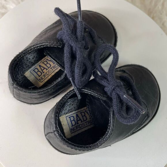 Nordstrom Baby Genuine Leather Oxford Shoes Black – Infant Size 1 - Picture 5 of 8